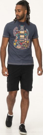 D555 Stockport Multi Coloured Guitar Printed T-Shirt Denim - Tricouri - Tricouri Bărbați Mărimi Mari