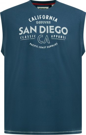 D555 Havant San Diego Printed Sleeveless T-Shirt French Navy - Tricouri - Tricouri Bărbați Mărimi Mari
