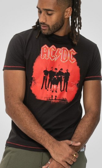 D555 Uxbridge Official AC/DC Band Printed Crew Neck T-Shirt Washed Black TALL SIZES - Tricouri - Tricouri Bărbați Mărimi Mari