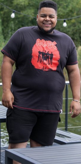 D555 Uxbridge Official AC/DC Band Printed Crew Neck T-Shirt Washed Black TALL SIZES - Tricouri - Tricouri Bărbați Mărimi Mari