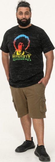 D555 Hendrix Official Jimi Hendrix Printed Crew Neck T-Shirt Black Reno - Tricouri cu trupe - 