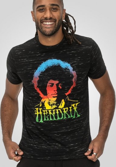 D555 Hendrix Official Jimi Hendrix Printed Crew Neck T-Shirt Black Reno - Tricouri cu trupe - 