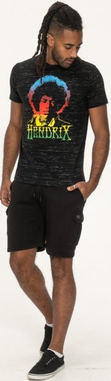 D555 Hendrix Official Jimi Hendrix Printed Crew Neck T-Shirt Black Reno - Tricouri cu trupe - 