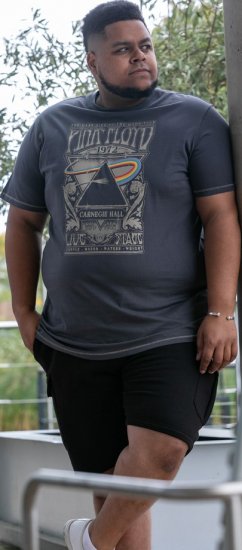 D555 HANLEY Official Pink Floyd Crew Neck T-Shirt Dark Grey TALL SIZES - ÎMBRĂCĂMINTE BĂRBAȚI MT-6XLT - Tall dimensiuni bărbați