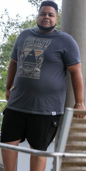 D555 HANLEY Official Pink Floyd Crew Neck T-Shirt Dark Grey TALL SIZES - ÎMBRĂCĂMINTE BĂRBAȚI MT-6XLT - Tall dimensiuni bărbați