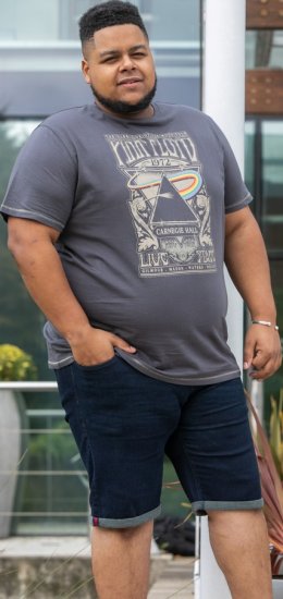 D555 HANLEY Official Pink Floyd Crew Neck T-Shirt Dark Grey TALL SIZES - ÎMBRĂCĂMINTE BĂRBAȚI MT-6XLT - Tall dimensiuni bărbați