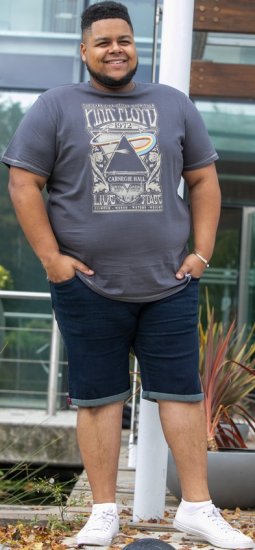 D555 HANLEY Official Pink Floyd Crew Neck T-Shirt Dark Grey TALL SIZES - ÎMBRĂCĂMINTE BĂRBAȚI MT-6XLT - Tall dimensiuni bărbați