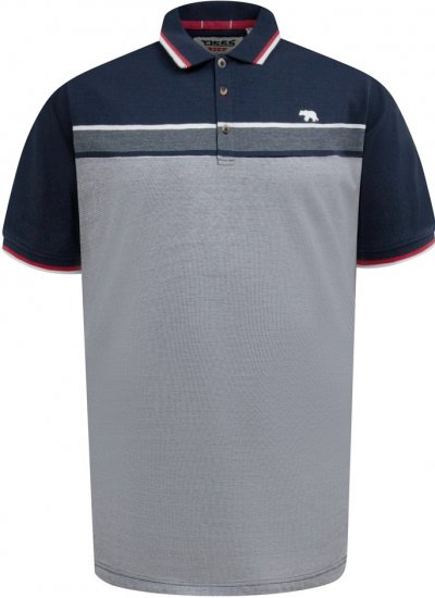 D555 Tipton Stripe Jacquard Short Sleeve Polo Navy - Tricouri polo - Tricouri Polo Bărbați Mărimi Mari