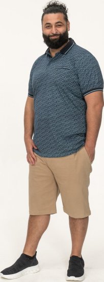 D555 Woolwich AOP Polo Shirt With Ribbed Collar Blue - Tricouri polo - Tricouri Polo Bărbați Mărimi Mari