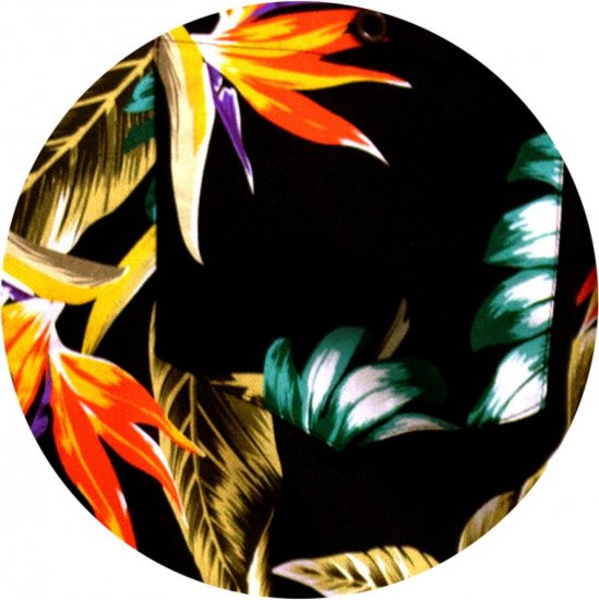D555 Selby Hawaiian AOP Short Sleeve Revere Collar Shirt Black - Cămăși - Cămăși Bărbați Mărimi Mari