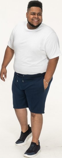 D555 Spalding Elasticated Waist Interlock Shorts Navy - Pantaloni trening - Pantaloni Trening Bărbați Mărimi Mari