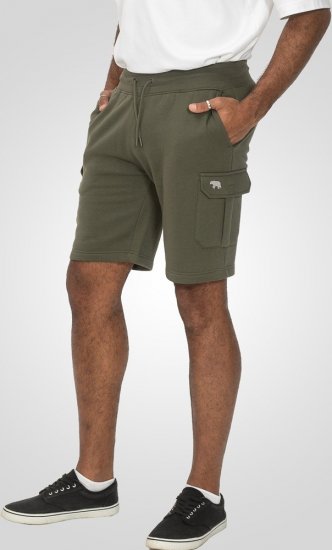 D555 Wigan 1 Elasticated Waist Fleece Cargo Shorts Khaki - Pantaloni trening - Pantaloni Trening Bărbați Mărimi Mari