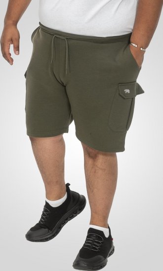 D555 Wigan 1 Elasticated Waist Fleece Cargo Shorts Khaki - Pantaloni trening - Pantaloni Trening Bărbați Mărimi Mari