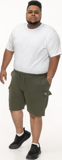 D555 Wigan 1 Elasticated Waist Fleece Cargo Shorts Khaki - Pantaloni trening - Pantaloni Trening Bărbați Mărimi Mari