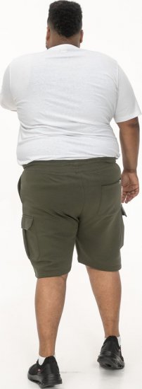 D555 Wigan 1 Elasticated Waist Fleece Cargo Shorts Khaki - Pantaloni trening - Pantaloni Trening Bărbați Mărimi Mari