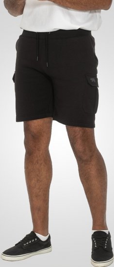 D555 Wigan 2 Elasticated Waist Fleece Cargo Shorts Black - Pantaloni trening - Pantaloni Trening Bărbați Mărimi Mari