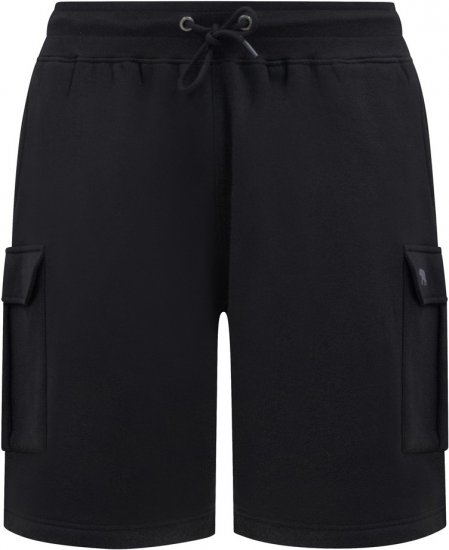 D555 Wigan 2 Elasticated Waist Fleece Cargo Shorts Black - Pantaloni trening - Pantaloni Trening Bărbați Mărimi Mari