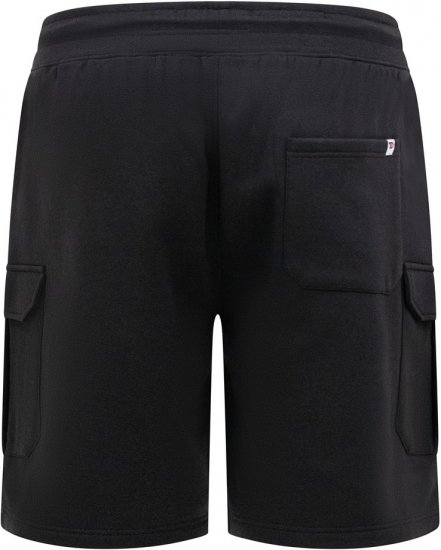 D555 Wigan 2 Elasticated Waist Fleece Cargo Shorts Black - Pantaloni trening - Pantaloni Trening Bărbați Mărimi Mari
