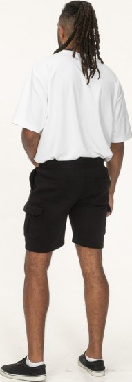 D555 Wigan 2 Elasticated Waist Fleece Cargo Shorts Black - Pantaloni trening - Pantaloni Trening Bărbați Mărimi Mari