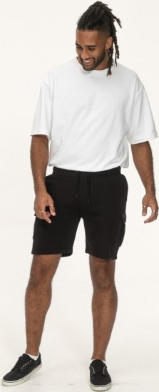 D555 Wigan 2 Elasticated Waist Fleece Cargo Shorts Black - Pantaloni trening - Pantaloni Trening Bărbați Mărimi Mari