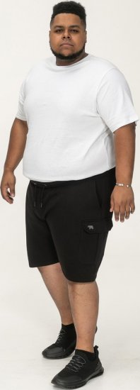 D555 Wigan 2 Elasticated Waist Fleece Cargo Shorts Black - Pantaloni trening - Pantaloni Trening Bărbați Mărimi Mari