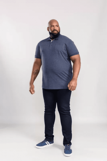 D555 Grant Polo Shirt Denim Blue - Tricouri polo - Tricouri Polo Bărbați Mărimi Mari
