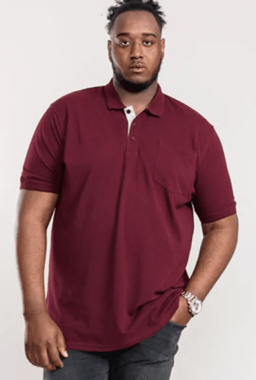D555 Grant Polo Shirt Maroon - Tricouri polo - Tricouri Polo Bărbați Mărimi Mari