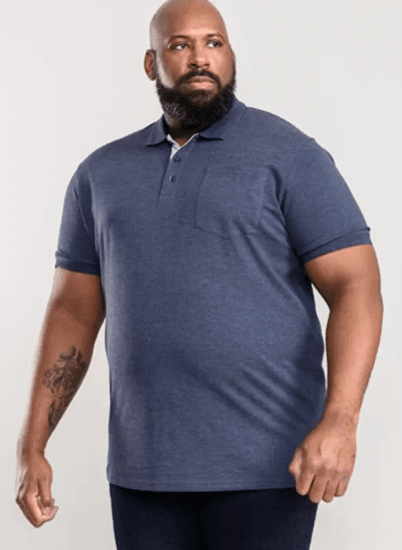 D555 Grant Polo Shirt Denim Blue - Tricouri polo - Tricouri Polo Bărbați Mărimi Mari