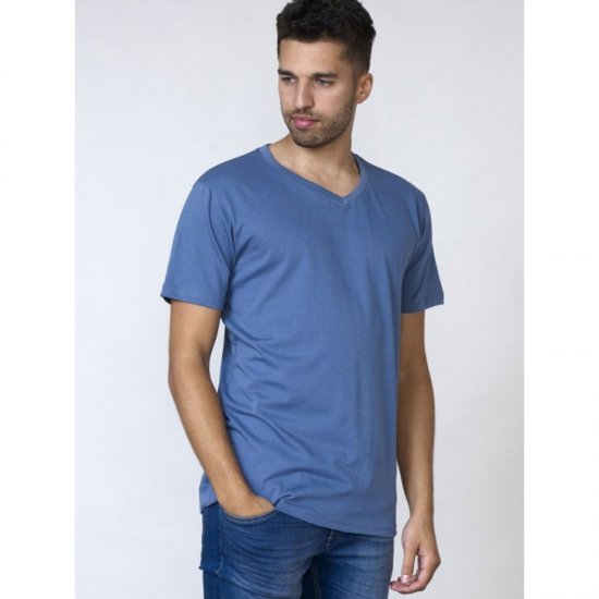 D555 Signature V-neck T-shirt Teal - Tricouri - Tricouri Bărbați Mărimi Mari