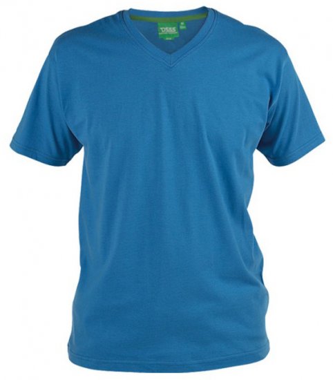 D555 Signature V-neck T-shirt Blue - Tricouri - Tricouri Bărbați Mărimi Mari