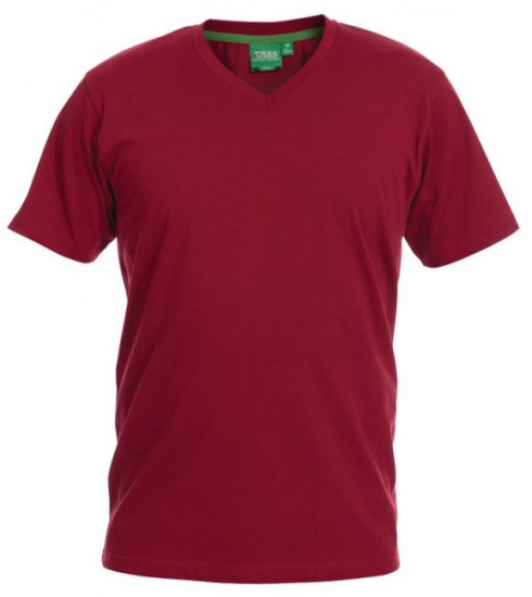 D555 Signature V-neck T-shirt Red - Tricouri - Tricouri Bărbați Mărimi Mari