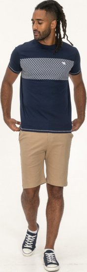 D555 Swansea Cut And Sew Crew Neck T-Shirt Navy - Tricouri - Tricouri Bărbați Mărimi Mari