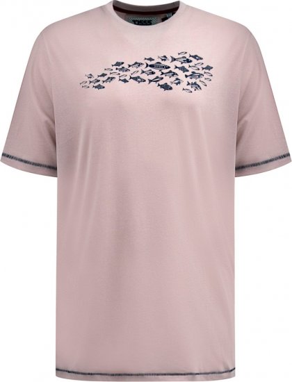 D555 Bournemouth Shoal Of Fish Printed Crew Neck T-Shirt Pink - Tricouri - Tricouri Bărbați Mărimi Mari