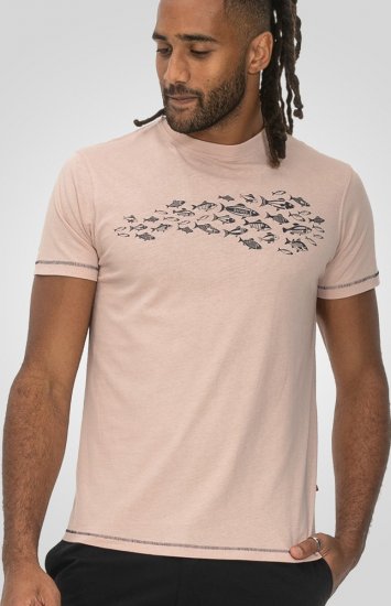 D555 Bournemouth Shoal Of Fish Printed Crew Neck T-Shirt Pink - Tricouri - Tricouri Bărbați Mărimi Mari
