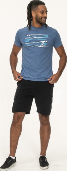 D555 Cardiff Surfer And Waves Printed Crew Neck T-shirt Denim Marl - Tricouri - Tricouri Bărbați Mărimi Mari