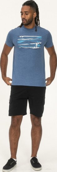 D555 Cardiff Surfer And Waves Printed Crew Neck T-shirt Denim Marl - Tricouri - Tricouri Bărbați Mărimi Mari