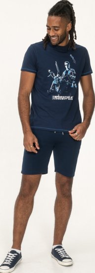 D555 Cameron Official Terminator Printed Crew Neck T-Shirt Dark Navy - Tricouri - Tricouri Bărbați Mărimi Mari