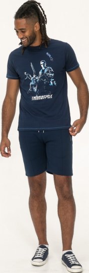 D555 Cameron Official Terminator Printed Crew Neck T-Shirt Dark Navy - Tricouri - Tricouri Bărbați Mărimi Mari