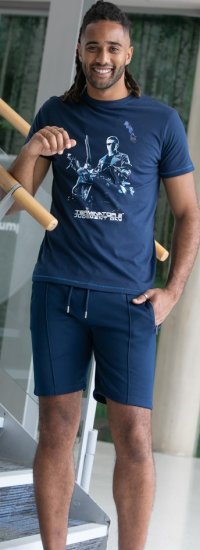 D555 Cameron Official Terminator Printed Crew Neck T-Shirt Dark Navy - Tricouri - Tricouri Bărbați Mărimi Mari