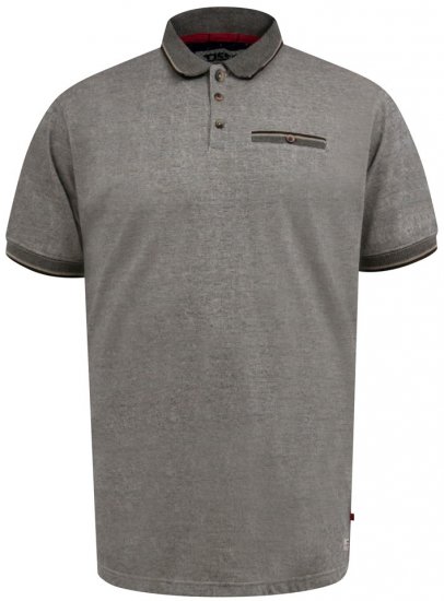D555 Holyhead Tricou Polo Texturat Cu Buzunar La Piept Gri - Tricouri polo - Tricouri Polo Bărbați Mărimi Mari