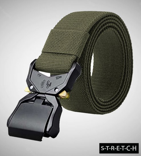D555 Dale Tactical Stretch Webbing Belt with Heavy Duty Quick Release Buckle Khaki - Curele - Curele Bărbați Mărimi Mari