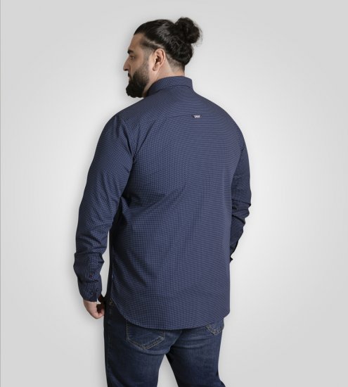 D555 Middlesbrough Long Sleeve AOP Micro Blue Shirt Navy - Cămăși - Cămăși Bărbați Mărimi Mari