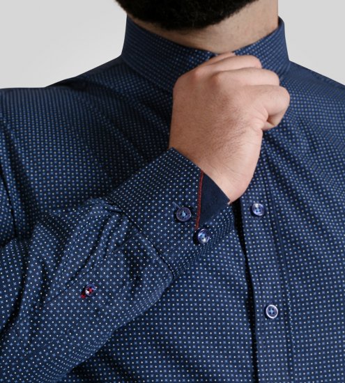D555 Middlesbrough Long Sleeve AOP Micro Blue Shirt Navy - Cămăși - Cămăși Bărbați Mărimi Mari