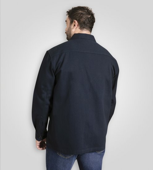 D555 Cleveley Long Sleeve Heavy Shacket Overshirt Navy - Cămăși - Cămăși Bărbați Mărimi Mari