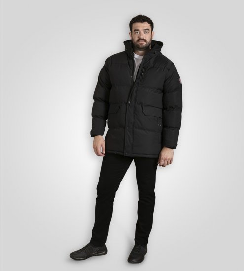 D555 Wolverhampton Quilted Padded Jacket with Hood Black - Geci - Geci Bărbați Mărimi Mari