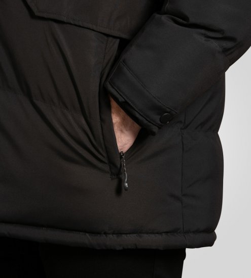 D555 Wolverhampton Quilted Padded Jacket with Hood Black - Geci - Geci Bărbați Mărimi Mari