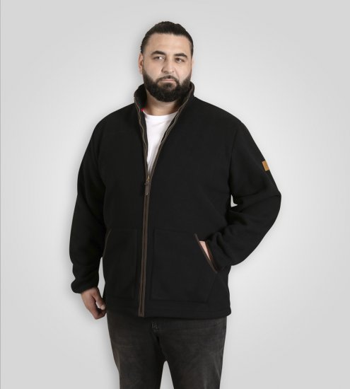 D555 Louth Micro Fleece Jacket with Sherpa Lining Black - Geci - Geci Bărbați Mărimi Mari