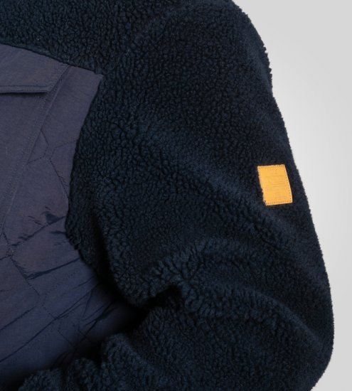 D555 Northampton Hybrid Sherpa Quilted Micro Fleece Jacket Navy - Geci - Geci Bărbați Mărimi Mari