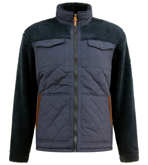 D555 Northampton Hybrid Sherpa Quilted Micro Fleece Jacket Navy - Geci - Geci Bărbați Mărimi Mari
