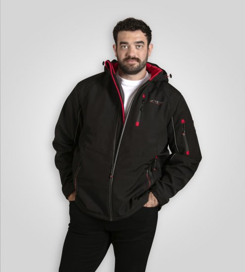 D555 Fretwell Padded Softshell Jacket with Detachable Hood Black - Geci - Geci Bărbați Mărimi Mari